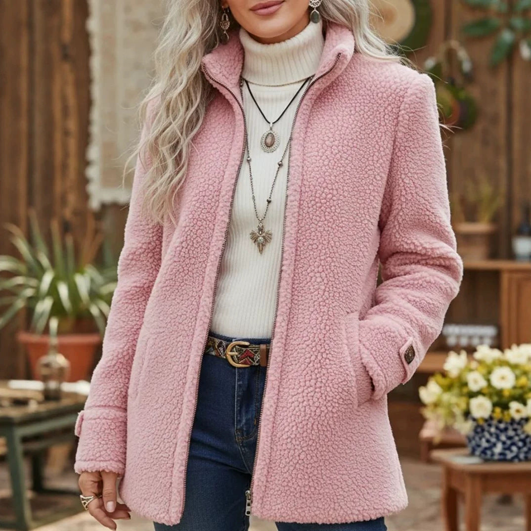 Damen Kuschelige Fleecejacke