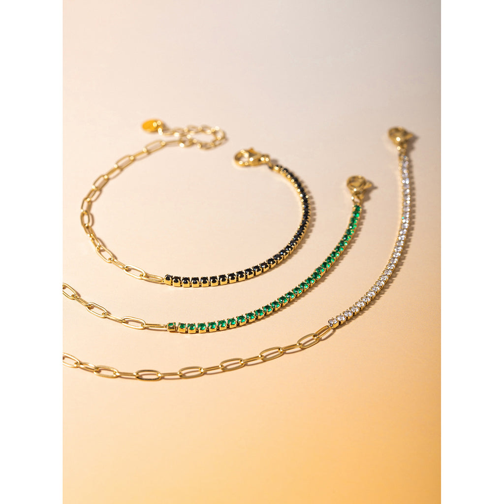 Damen Armband mit funkelnden Kristallakzenten und hypoallergenem Edelstahl Shop Nory
