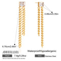Damen Ohrhänger mit funkelndem Kristall und modernen Kettendetails Shop Nory