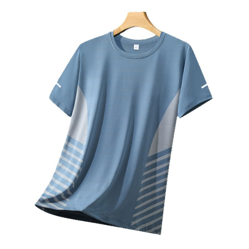 Herren nan atmungsaktives Sportshirt mit Netz-Einsätzen, feuchtigkeitsableitender Funktionsstoff und reflektierenden Streifen