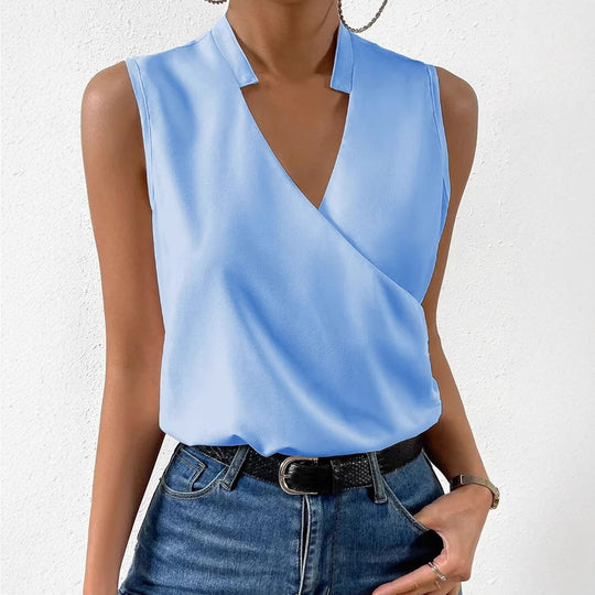 Damen Wickeloberteil mit elegantem V-Ausschnitt Shopnory