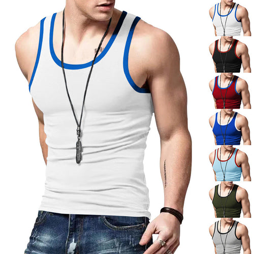 Herren sportliches Tanktop mit Kontraststreifen