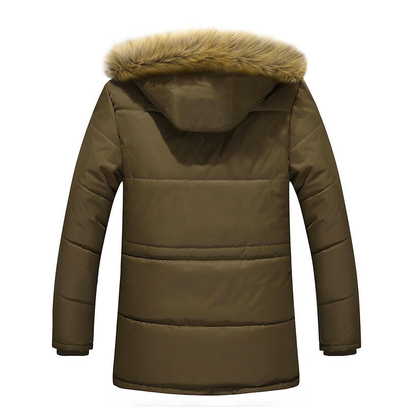 Herren wasserabweisender gesteppter Parka mit Kapuze, Kunstfellblende und Teddyfleece-Innenfutter Shop Nory