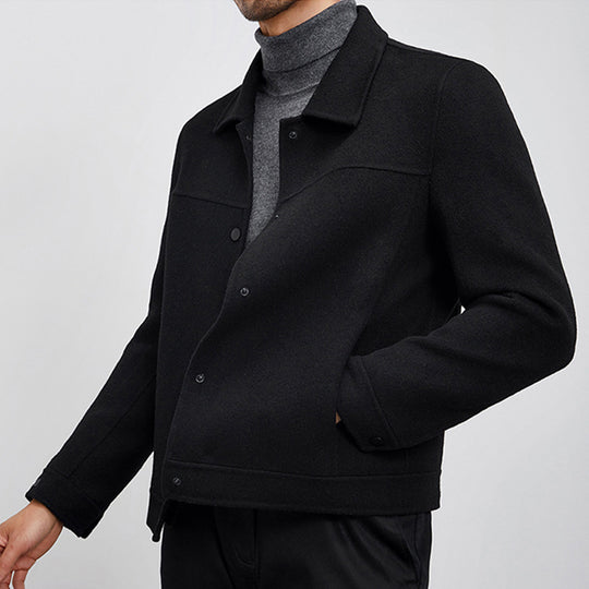Herren Kastenförmige Wollmix-Blousonjacke mit verdeckter Druckknopfblende und Eingrifftaschen Shop Nory