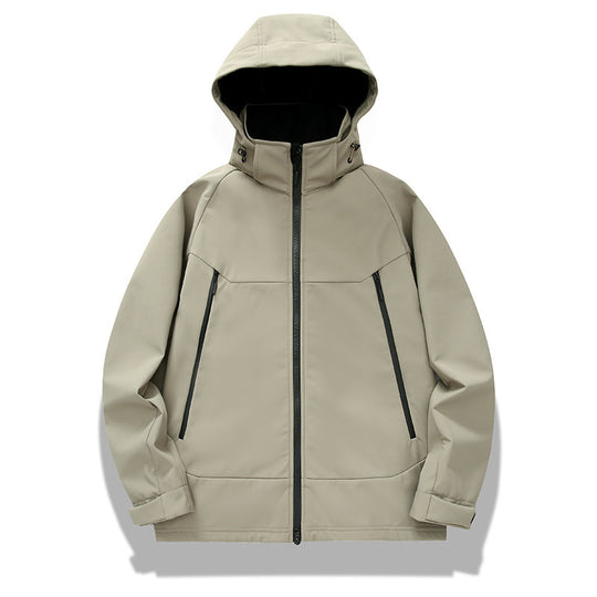 Herren technische Softshelljacke mit Kapuze, verschweißten Nähten und ergonomischem Raglanärmel Shop Nory