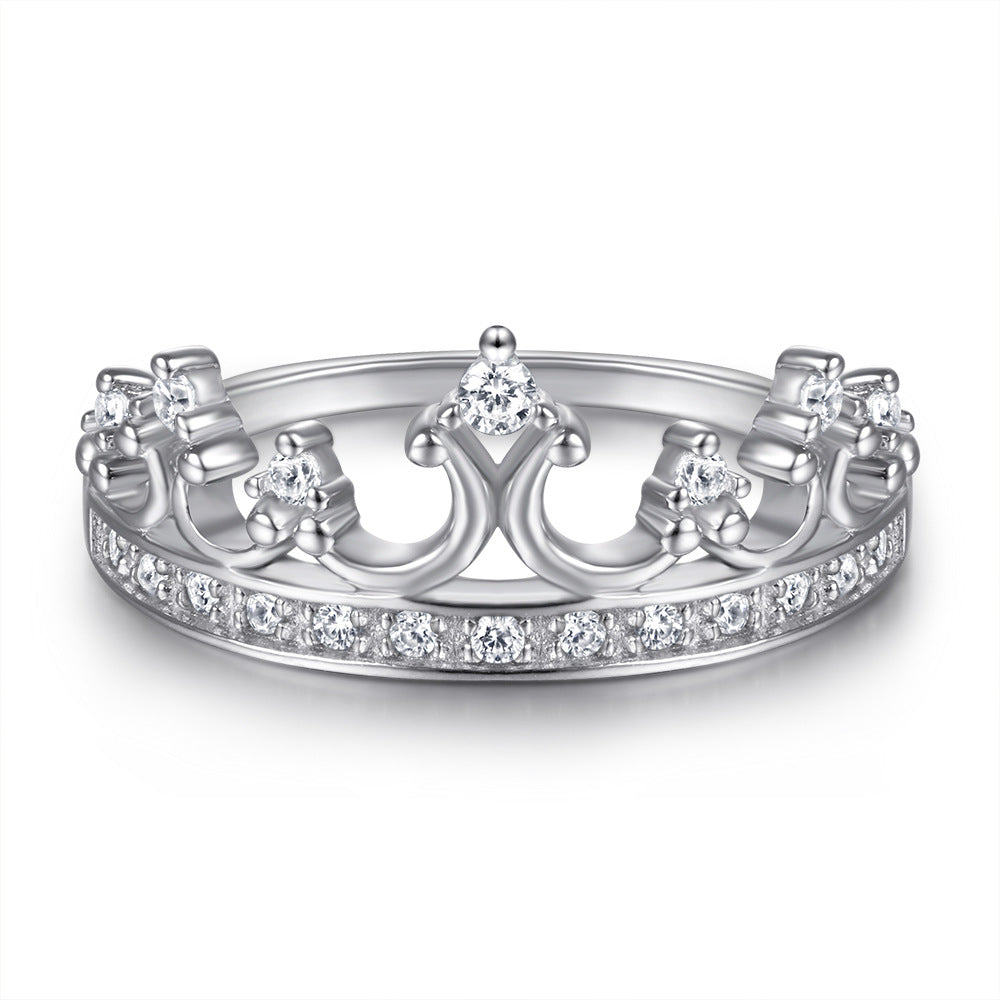 Damen Krone Ring mit funkelnden Zirkonia-Steinen Shop Nory