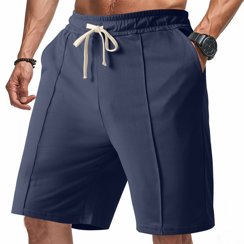 Herren nan knielange Relax-Bermuda mit flacher Bügelfalte, elastischem Tunnelzugbund und seitlichen Eingrifftaschen
