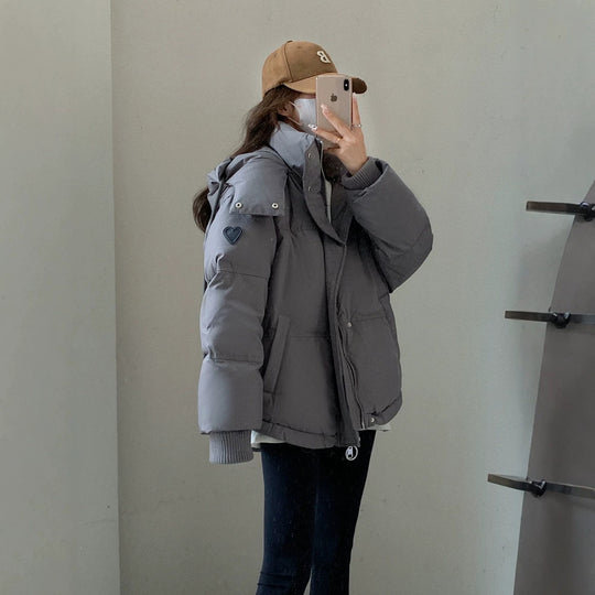 Damen nan oversized gesteppte Kurzjacke mit Kapuze, winddichter Fütterung und übergroßem Kragen Shop Nory