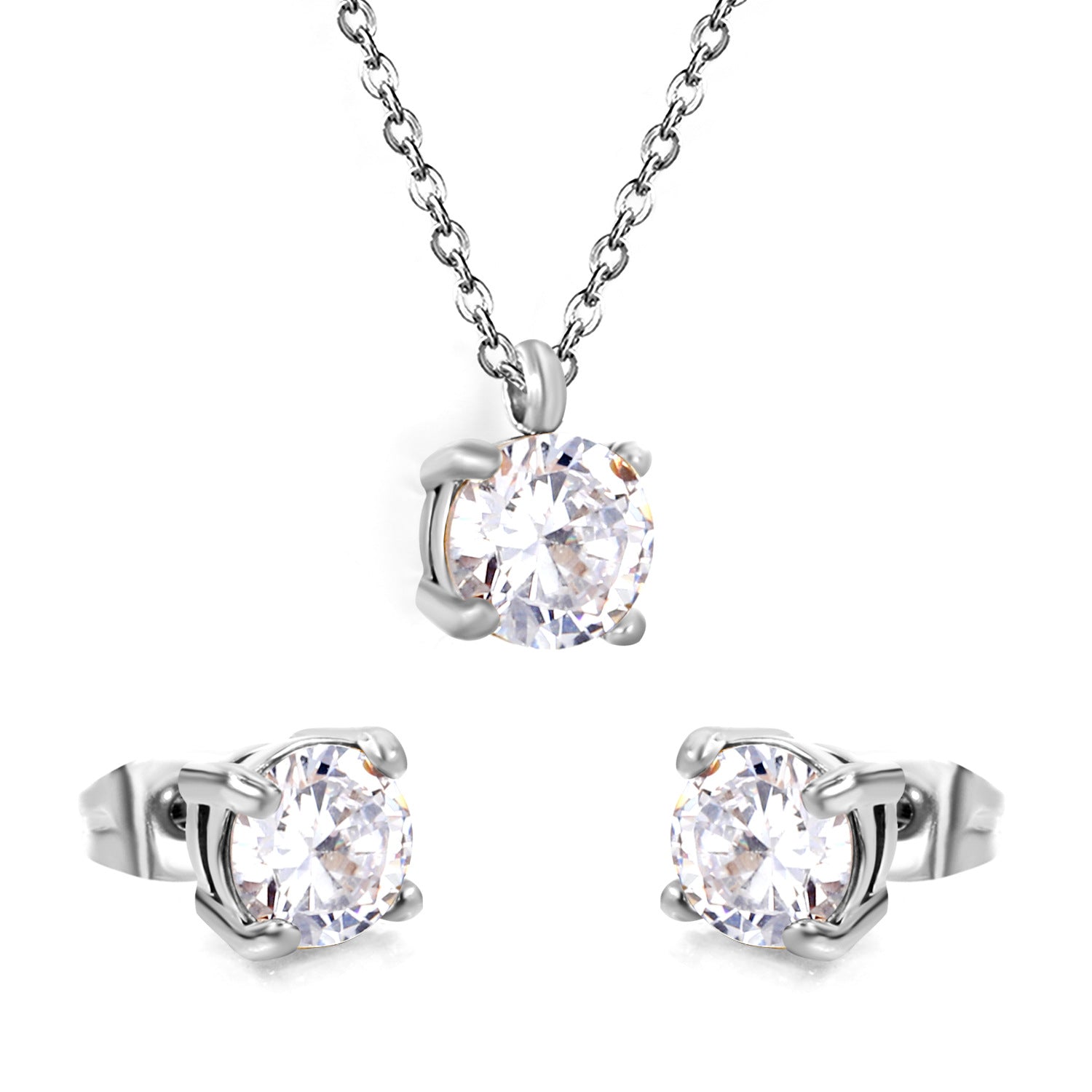 Damen Schmuckset mit funkelnden Zirkonia-Anhängern und eleganter Gliederkette Shop Nory