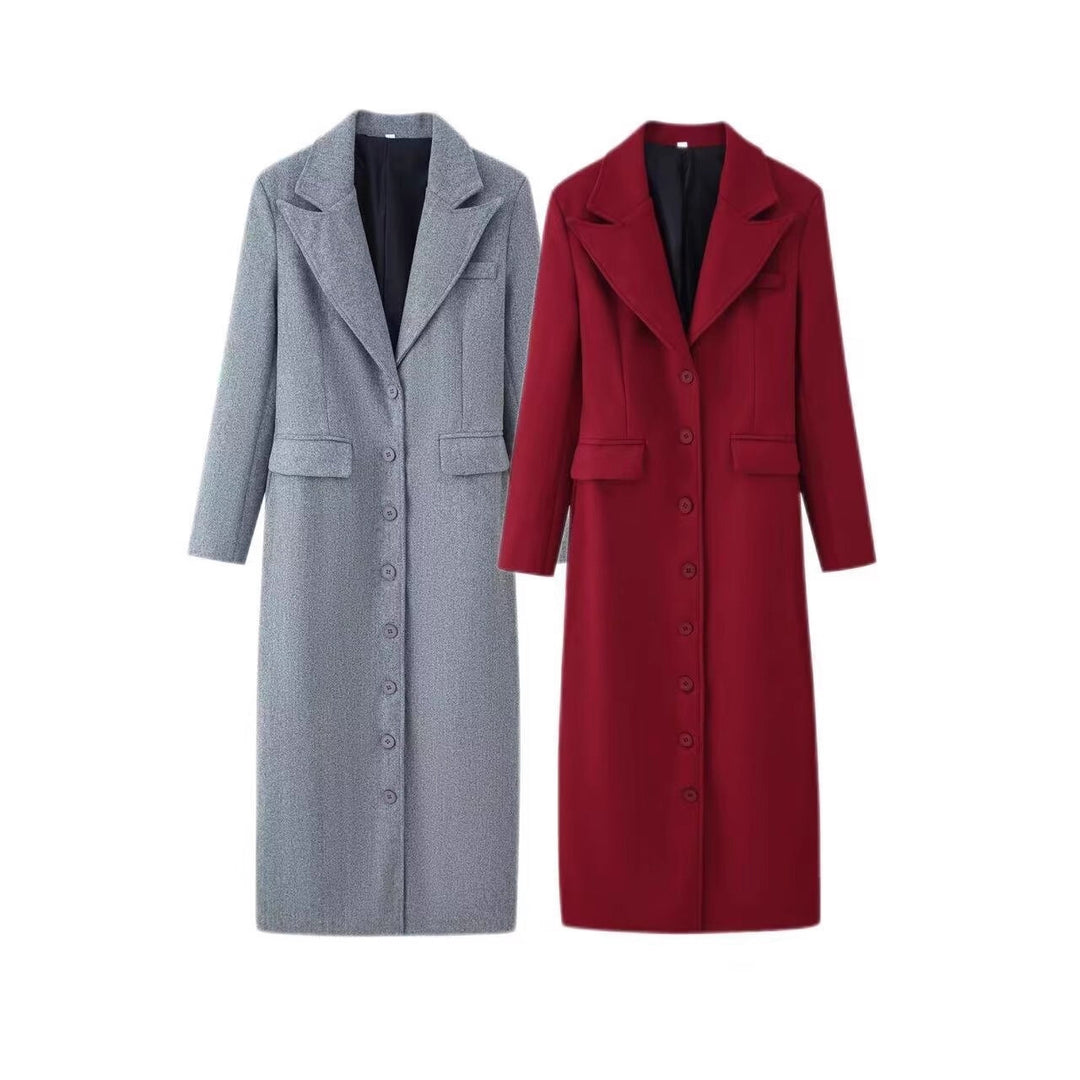Damen Longline-Wollmixmantel mit Schalkragen und Pattentaschen Shop Nory