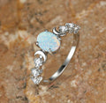 Damen Ring mit schimmerndem Opal und funkelnden Zirkonia-Steinen Shop Nory