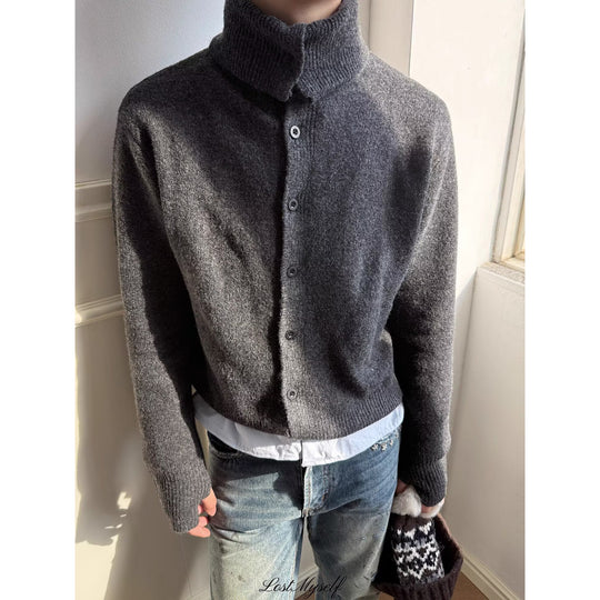 Herren Modische Strickjacke mit eleganter Knopfleiste Shop Nory