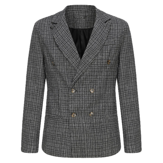 Herren nan zweireihiger strukturierter Wollmix-Blazer mit Peak-Revers und tailliertem Schnitt Shop Nory