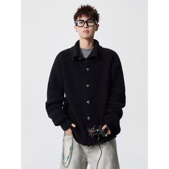 Unisex Oversized Strickjacke mit Knopfleiste Shop Nory