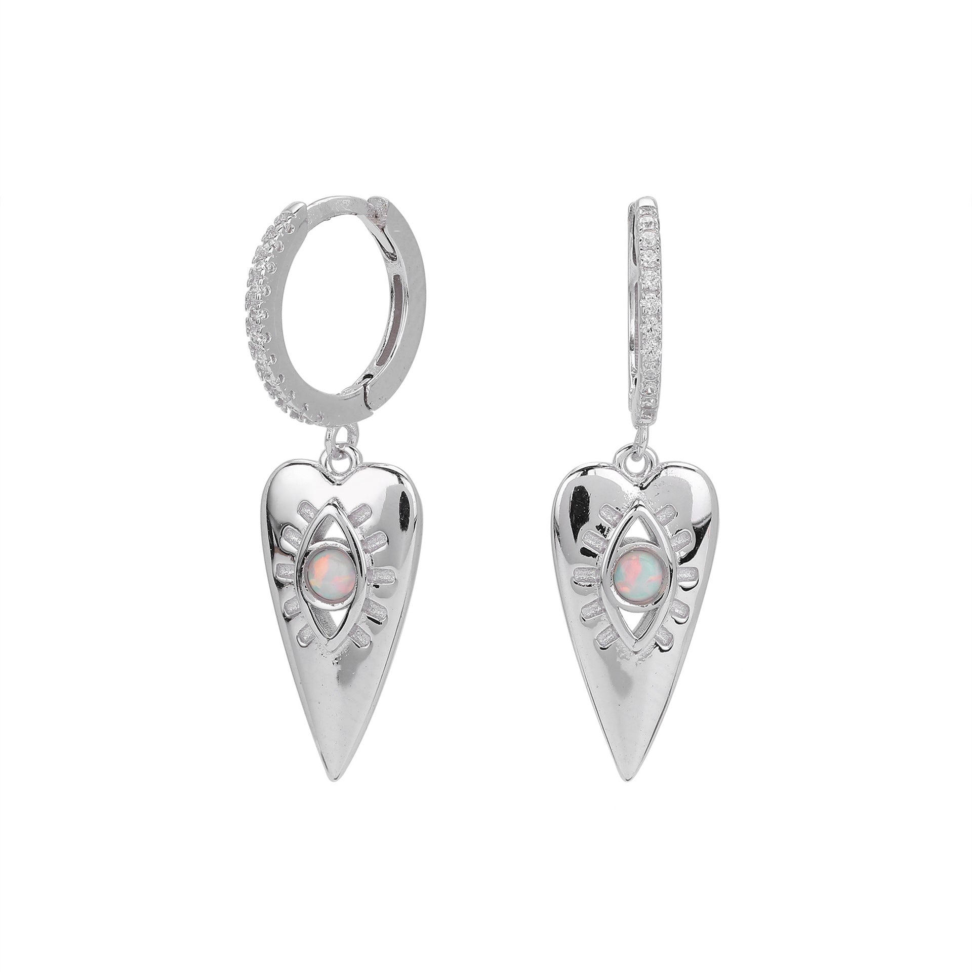 Damen Ohrhänger mit traumhaften Herzanhängern aus 925 Sterling Silber Shop Nory