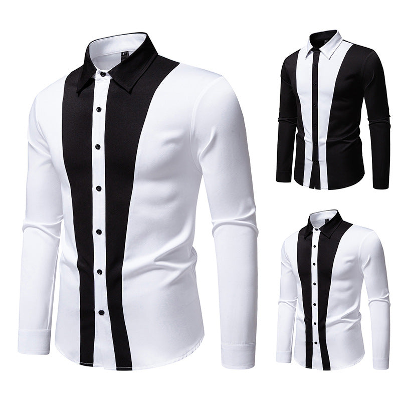 Herren Elegantes Hemd mit farbigen Kontrasteinsätzen