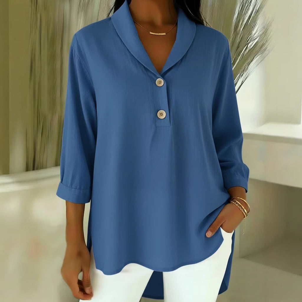 Damen Elegantes Hemd mit modernem Kragen und Knopfdetails