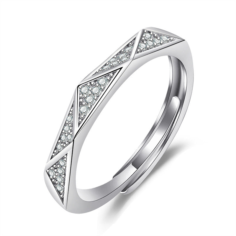 Damenring mit modernem geometrischem Design und funkelnden Zirkonia Shop Nory