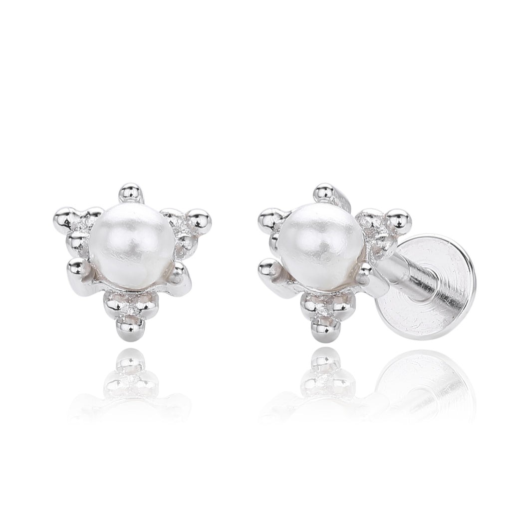 Damen Ohrstecker mit elegantem Perlendesign aus hochwertigem 925 Sterling Silber Shop Nory