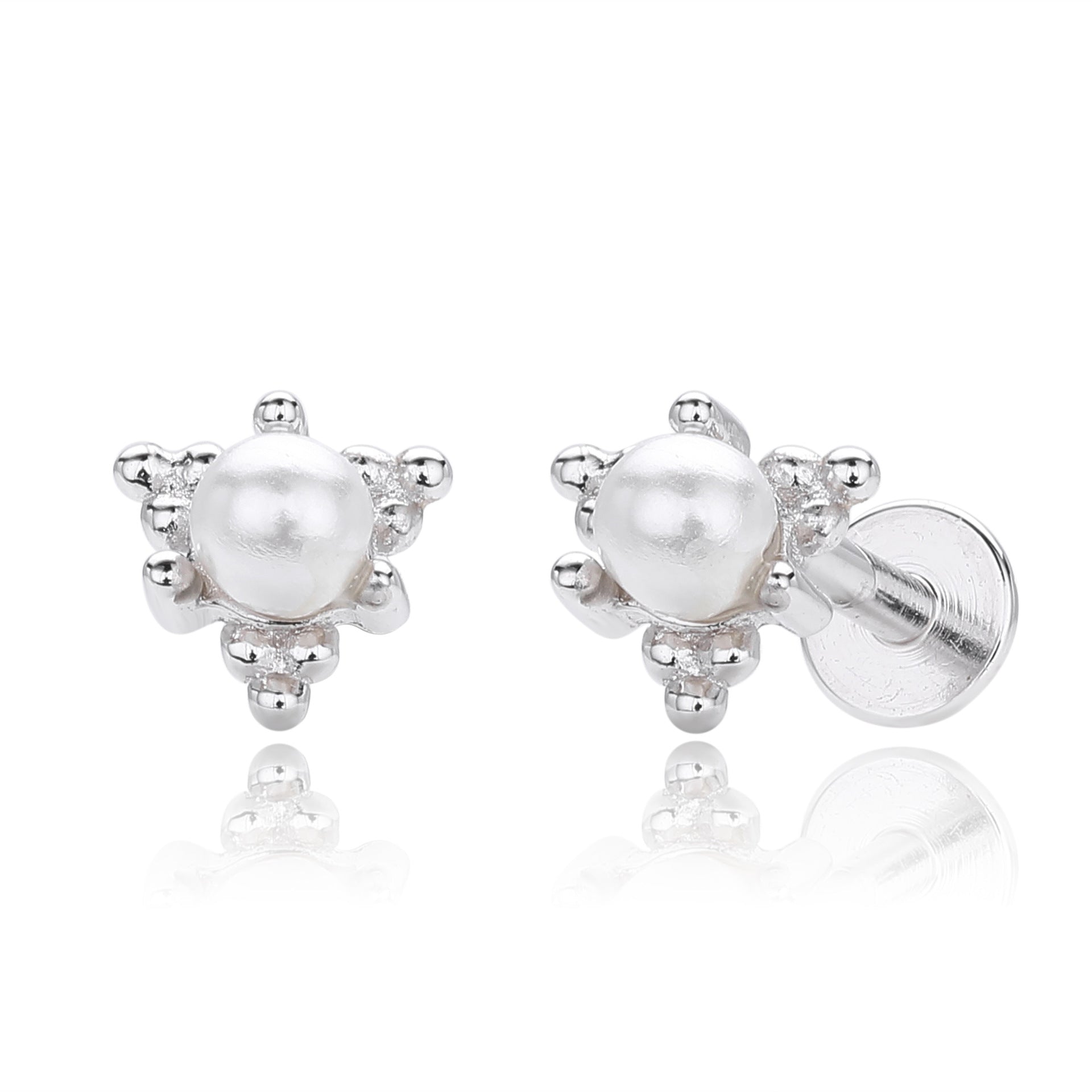 Damen Ohrstecker mit elegantem Perlendesign aus hochwertigem 925 Sterling Silber Shop Nory