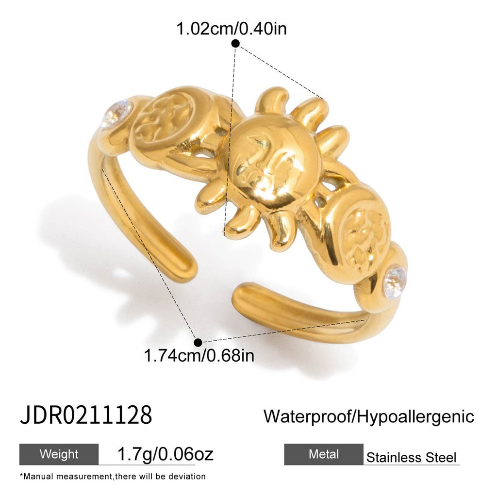 Damen Offenes Armband mit Sonnensymbol und hypoallergener Edelstahlverarbeitung Shop Nory