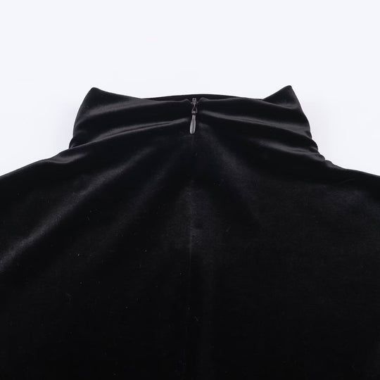 Damen Minikleid mit Rollkragen, langem Arm und seitlicher Drapé-Schleife Shop Nory