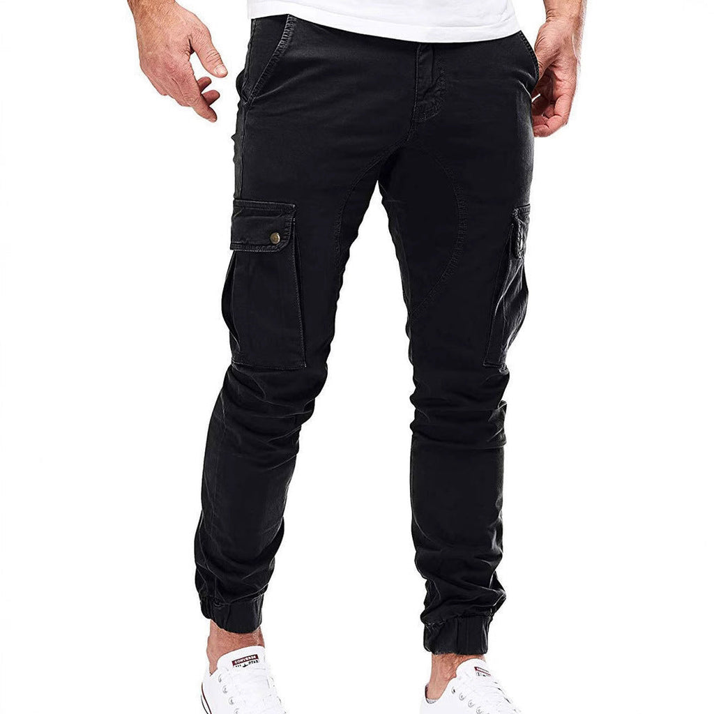 Herren Cargo-Hose mit elastischen Bündchen und multifunktionalen Taschen