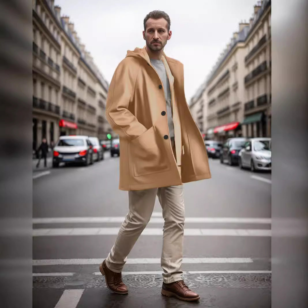 Herren Kapuzenmantel im Oversize-Schnitt mit Teddyfutter Shop Nory