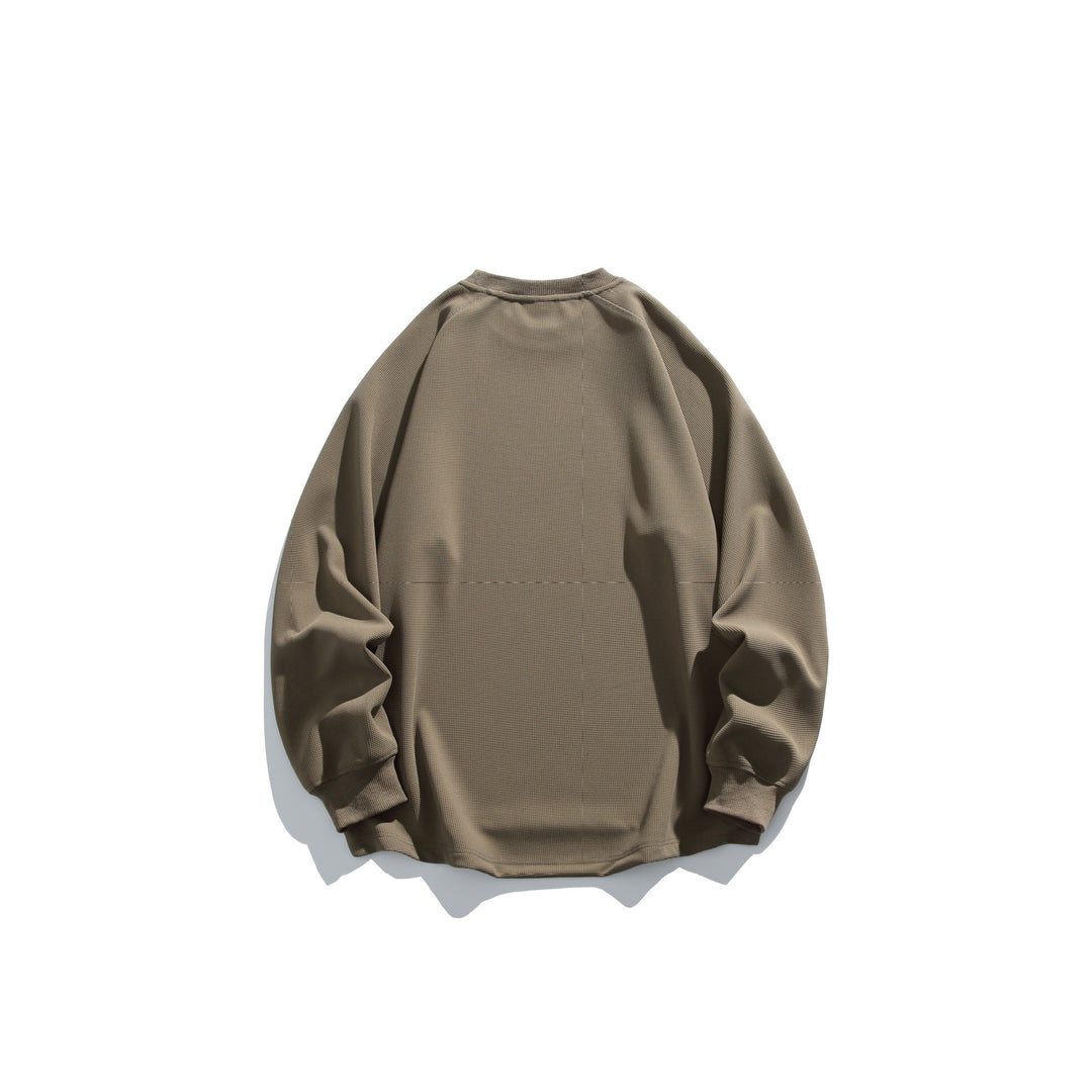 Unisex Oversize Waffelstrick-Sweatshirt mit Rundhalsausschnitt Shop Nory