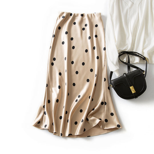 Damen Eleganter Maxirock mit Polka-Dots Shop Nory