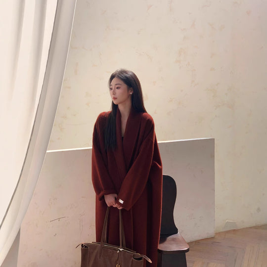Damen Oversized Wollmantel mit klassischem Reverskragen Shop Nory