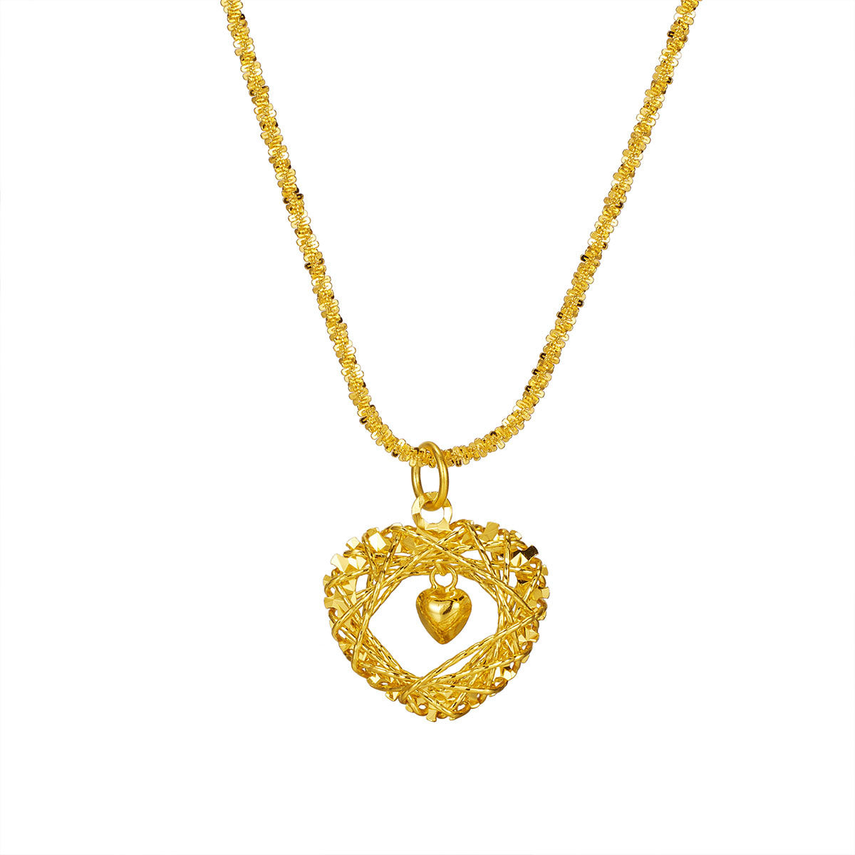 Damen Halskette mit herzförmigem Anhänger aus filigranem Design Shop Nory