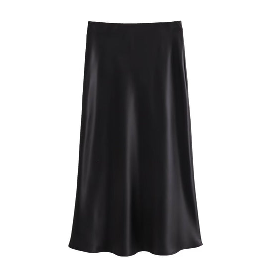 Damen langer Satinrock