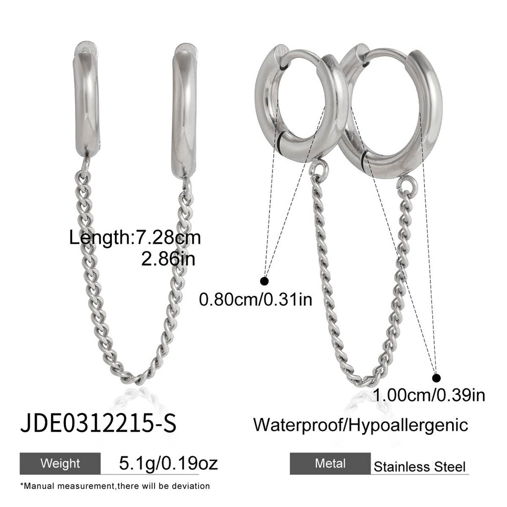 Damen Ohrhänger mit elegantem Kettendesign und hypoallergenem Edelstahl Shop Nory