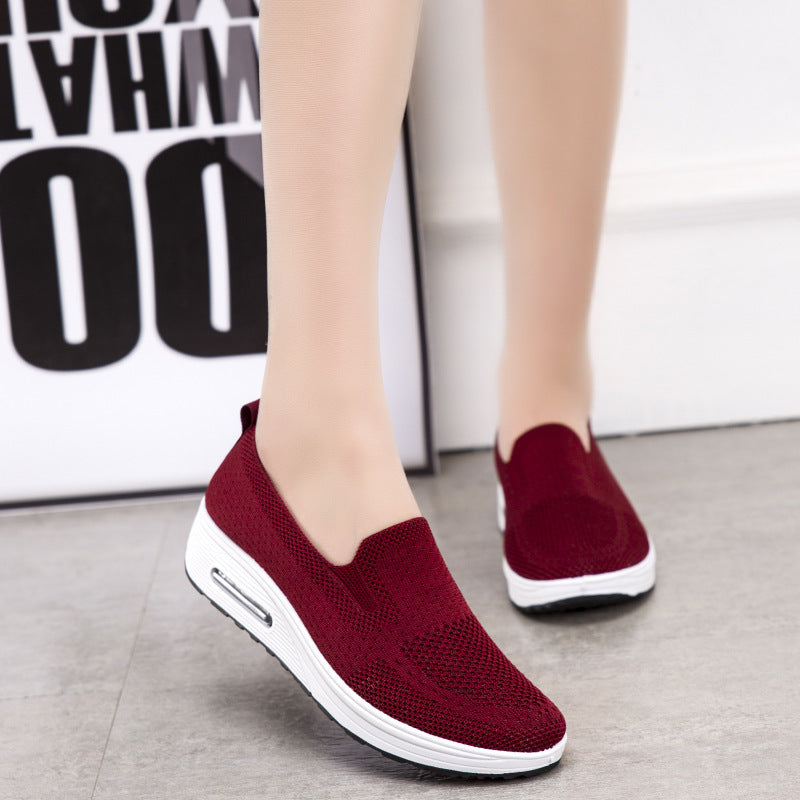 Damen Slip-On Sneakers mit atmungsaktivem Obermaterial und stoßdämpfender Sohle