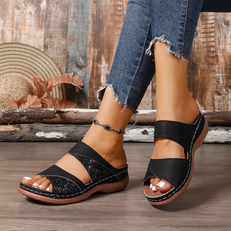 Damen Komfortable Clogs mit modischen Querriemen und ergonomischem Fußbett