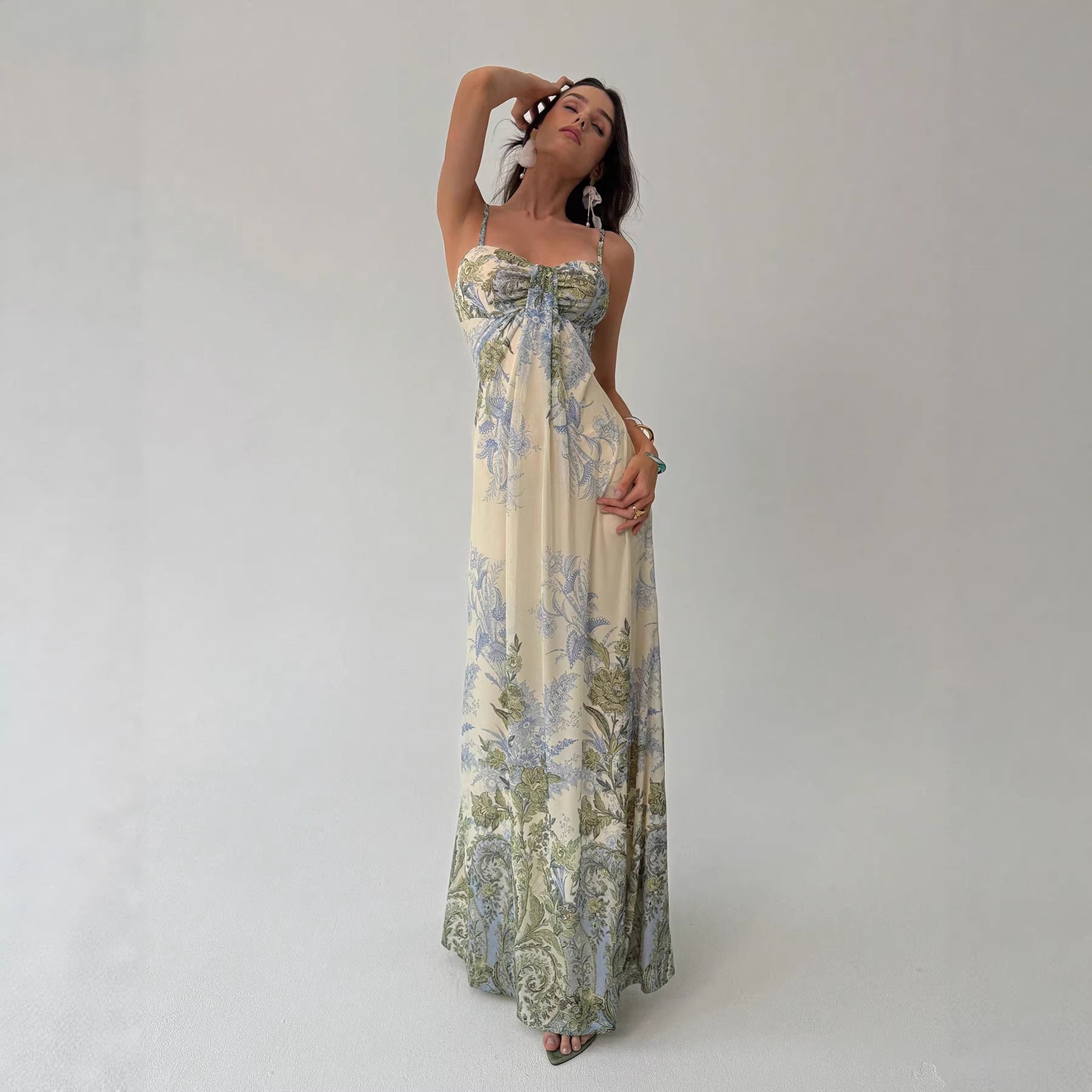 Damen Maxikleid mit floralem Design