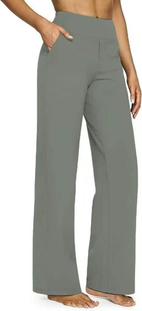 Damen Weit geschnittene Komfort-Hose mit elastischem Bund und praktischen Taschen