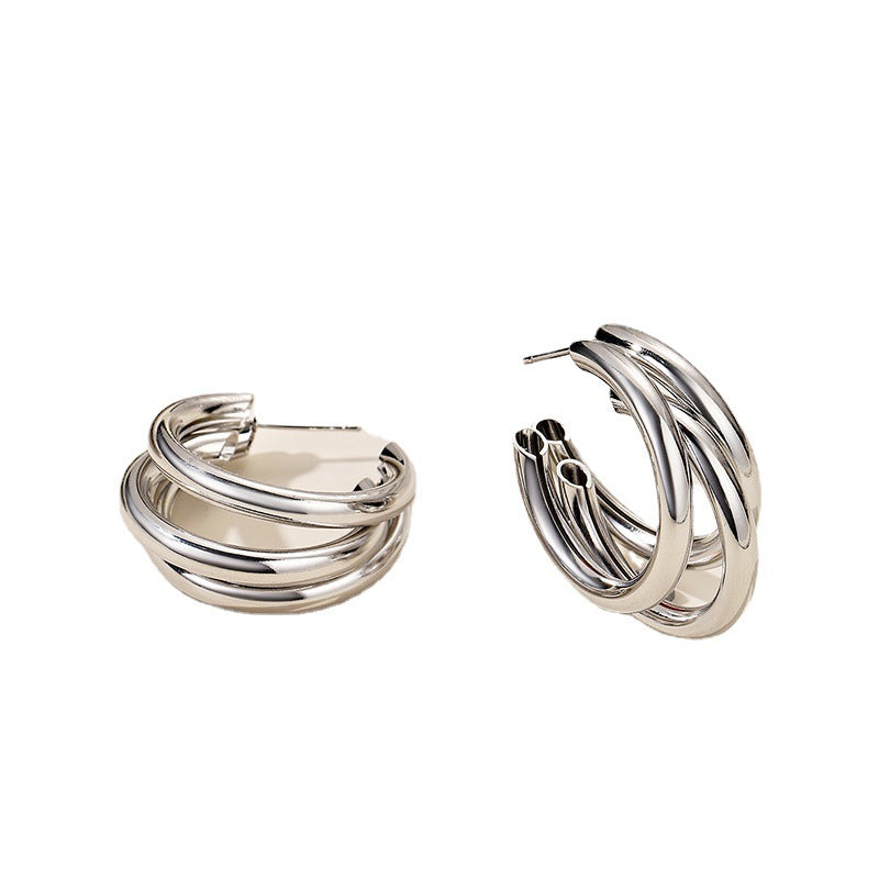 Damen Creolen mit doppeltem Ringdesign Shop Nory