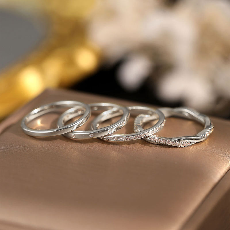 Damen elegante und zeitlose Ringe im Set Shop Nory