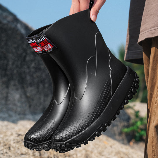 Unisex Wasserdichte Kurzschaft-Outdoor-Gummistiefel mit profilierter Noppenlaufsohle Shop Nory