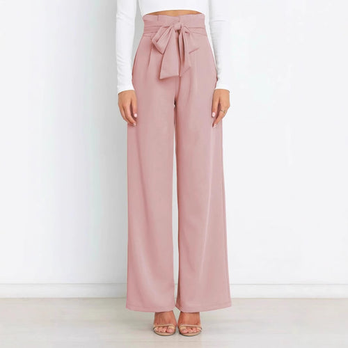 Damen Weite High-Waist Paperbag-Hose mit Bundfalten und Bindegürtel Shop Nory