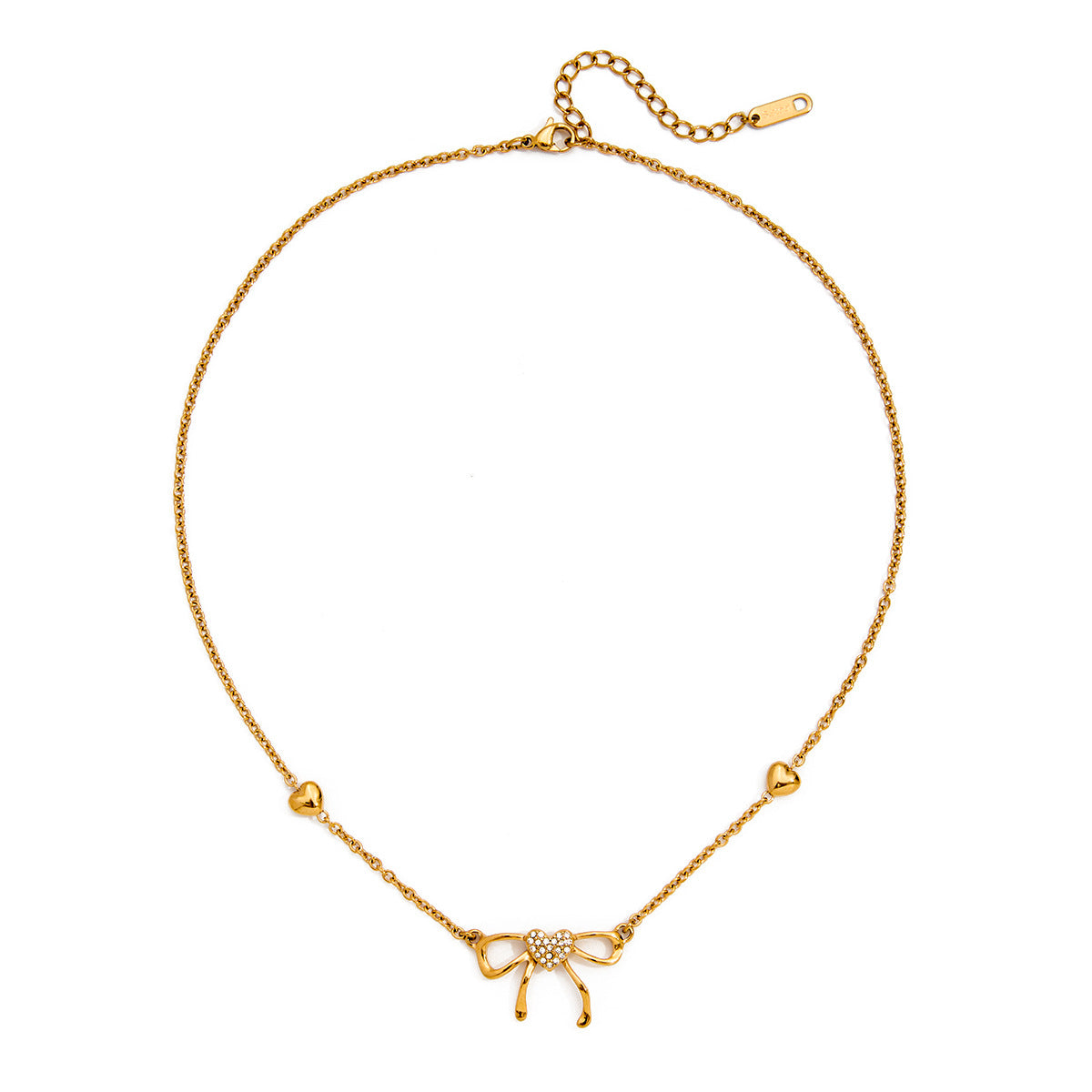 Damen Halskette mit eleganten Schmetterlings- und Herzanhängern aus hypoallergenem Edelstahl Shop Nory