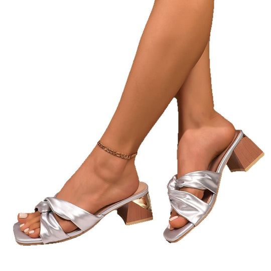 Damen Slingback-Sandalen mit elegantem Knoten-Design