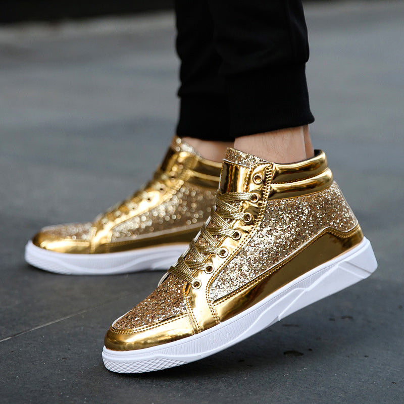 Damen Hochglänzende Sneaker mit glitzerndem Obermaterial und rutschfester Sohle