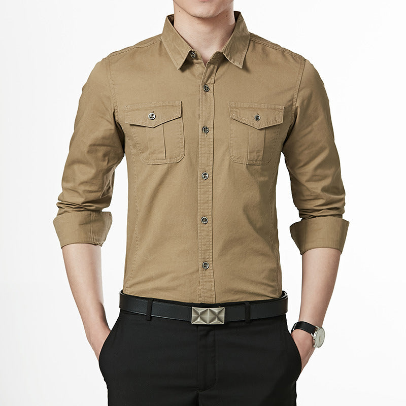 Herren Slim-Fit Oxford-Hemd mit Brustklappen und Kentkragen Shop Nory