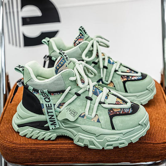Damen Chunky-Plateau-Sneaker mit Ethno-Textil-Overlays und robuster Profilsohle Shopy Nory