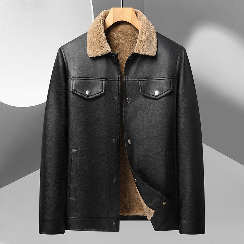 Herren Kunstlederjacke mit Teddyfutter Shop Nory