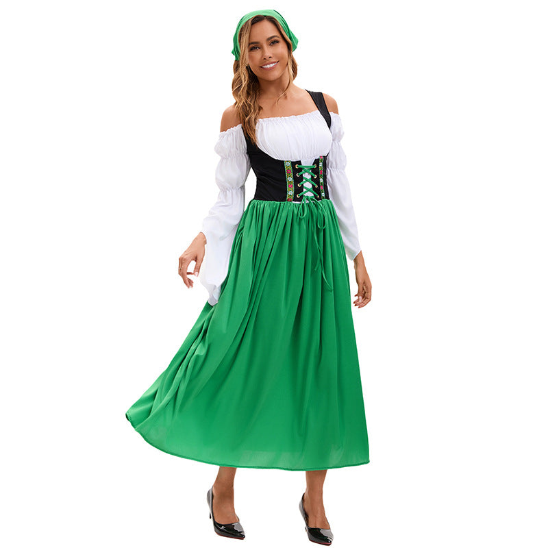 Damen nan Renaissance Dirndl Kostüm mit Schnürmieder und Carmenärmeln Shop Nory