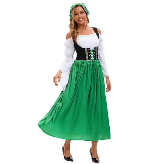 Damen nan Renaissance Dirndl Kostüm mit Schnürmieder und Carmenärmeln Shop Nory